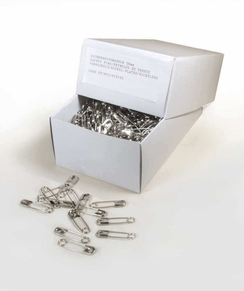 Sicherheitsnadeln 38 mm, Stahl vernickelt