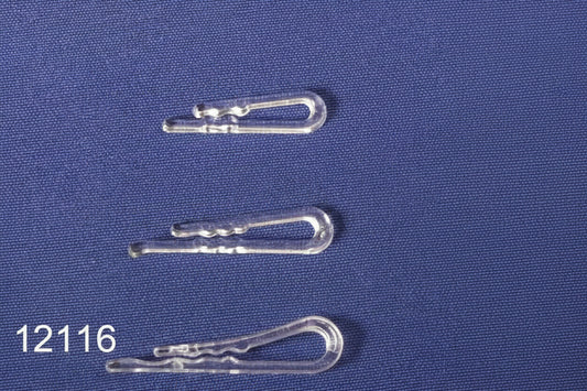 Konfektionsklammer aus Kunststoff - transparent