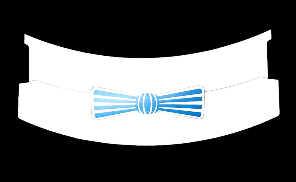 MEVO collar supports with bow tie, white/blue