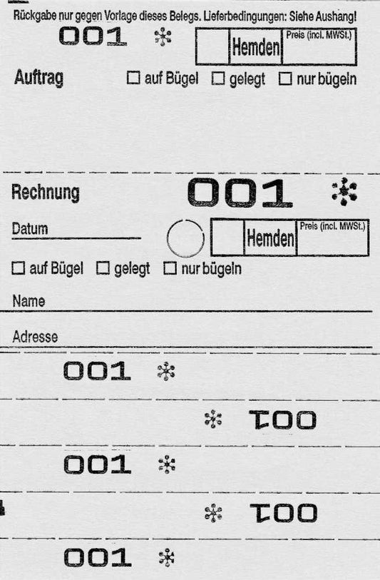 Bloc d'acceptation OHD pour chemises - bleu