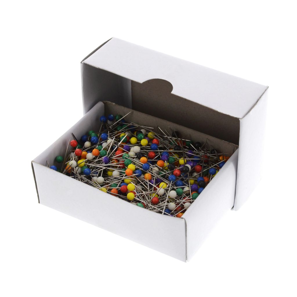Push pins, 32 × 0.60 mm with colored plastic head, extra fine