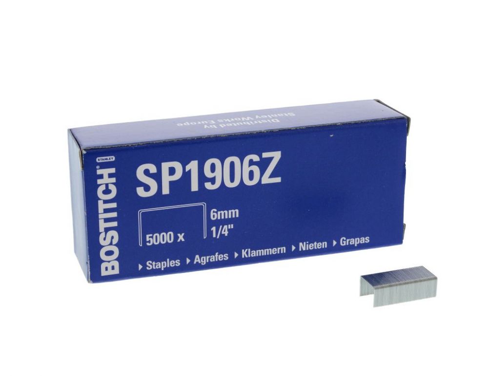 BOSTITCH SP1906Z staples, 6 mm, zinc-plated