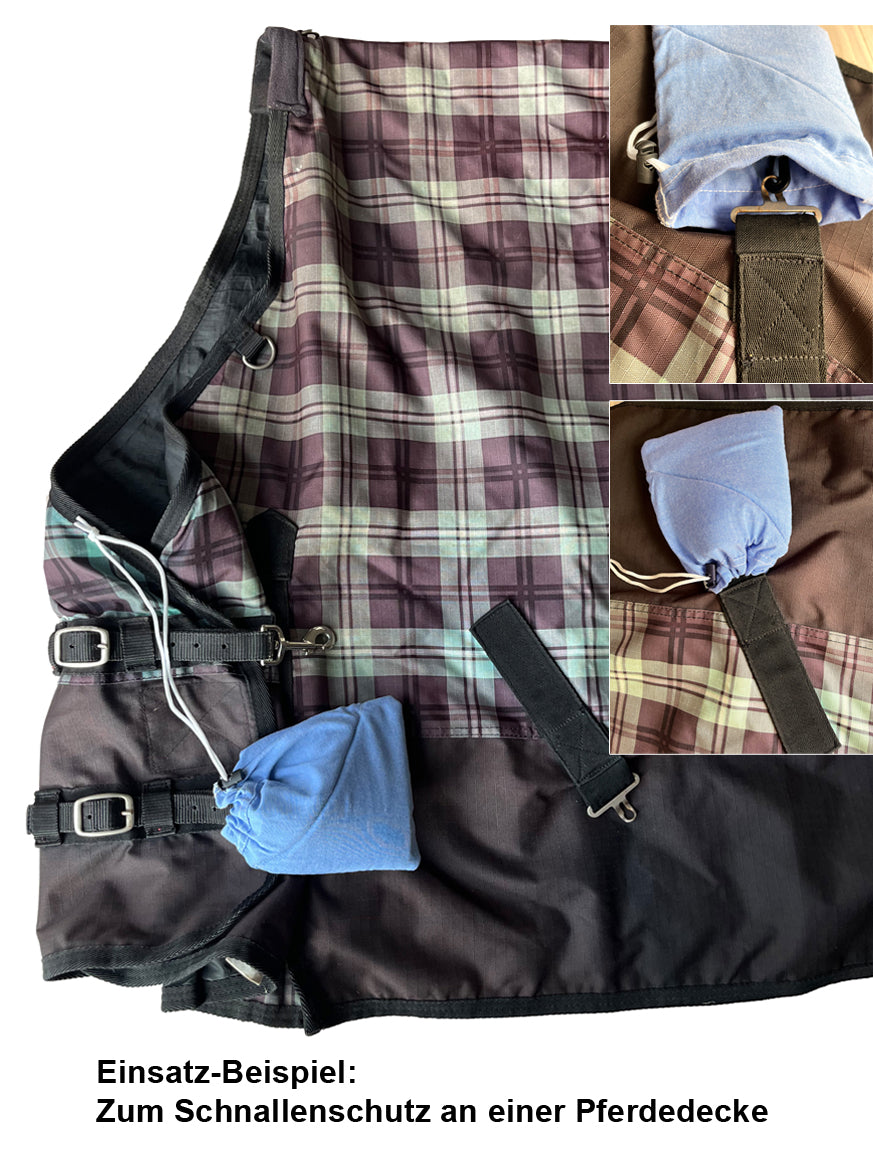 Schutzbeutel für Schnallen und Karabinerhaken - blau