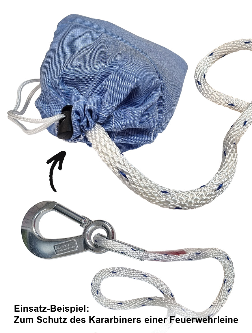 Protective bag for buckles and carabiners - blue