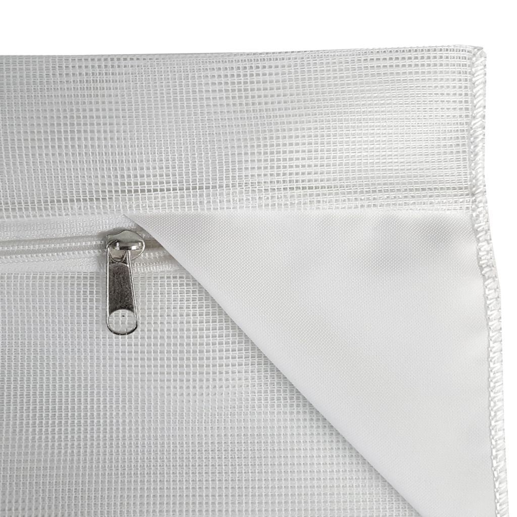 Reinigungsnetz mit Reissverschluss und Zipp-Abdeckung - 50 × 70 cm, weiss