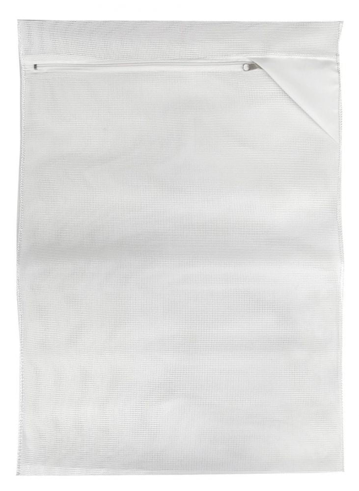 Cleaning net with zipper and zip cover - white